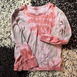 Crewcuts Pink and Cream Long Sleeve Tee